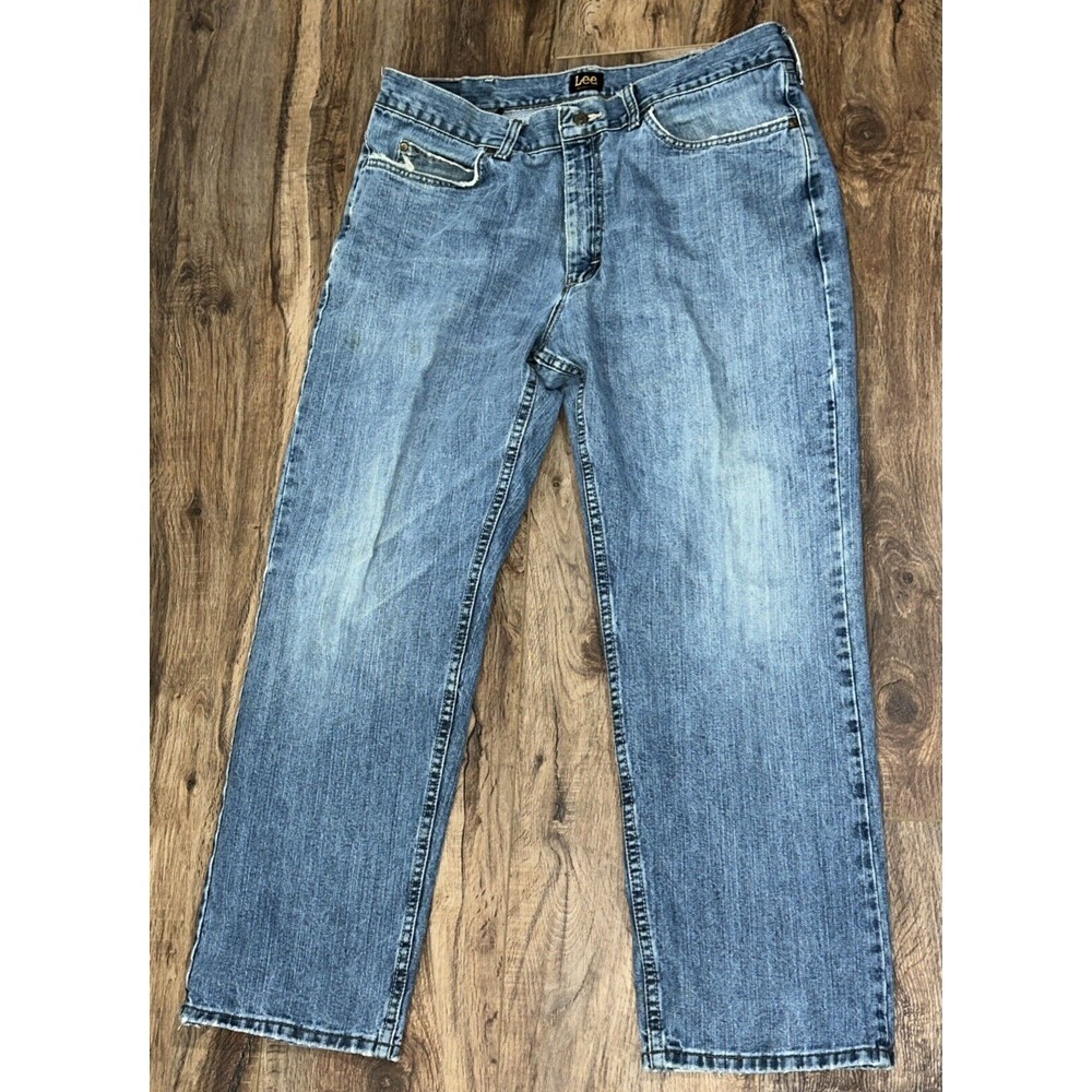 Vintage Lee 38x30 Relaxed Fit Blue Jeans‎ Classic Denim- (2L-8)